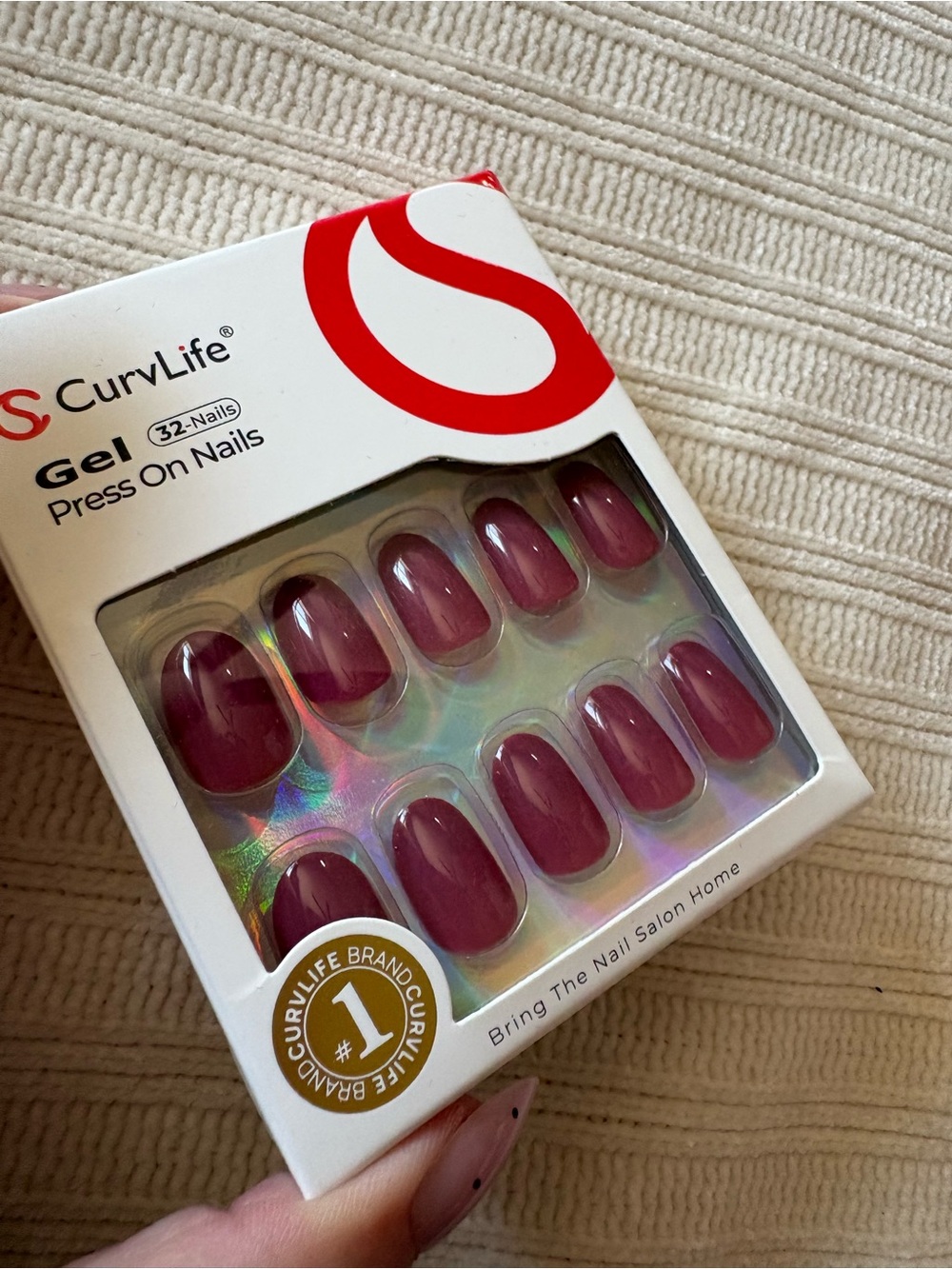 Curvlife Gel Press On Nails – Deep Plum - Picture 5 of 7